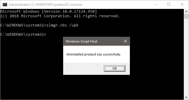 Jak dezaktywować licencję na system Windows 10 Pro i aktywować ją ponownie? 5 licenta dezactivata cu succes