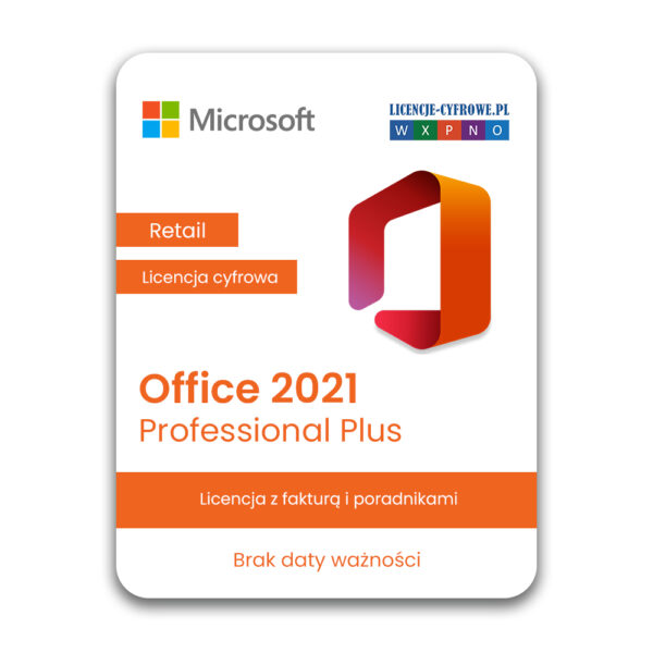 Office 2021 Professional Plus, licencja prawna stała, przez e-mail
